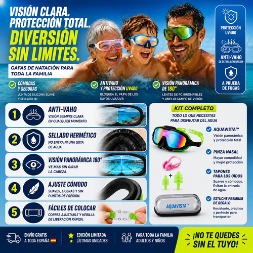 AquaVista™ Olvídate del vaho y disfruta cada segundo bajo el agua.