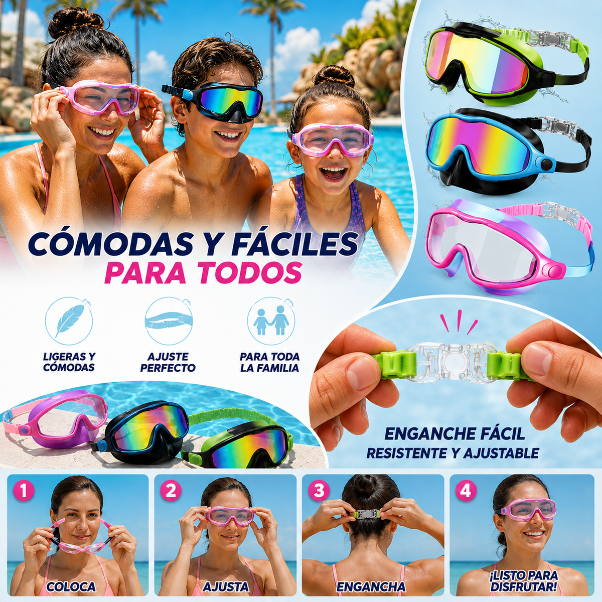 AquaVista™ Olvídate del vaho y disfruta cada segundo bajo el agua.